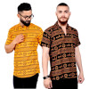 Men's Pack of 2 Mahakal Printed Orange and Brown T-shirt